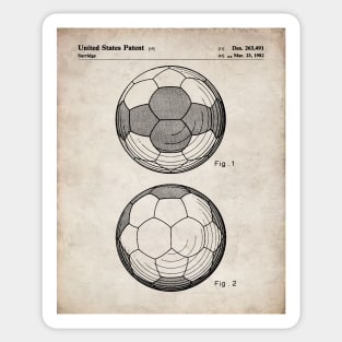 Soccer Ball Patent - Football Fan Bedroom Office Art - Antique Sticker